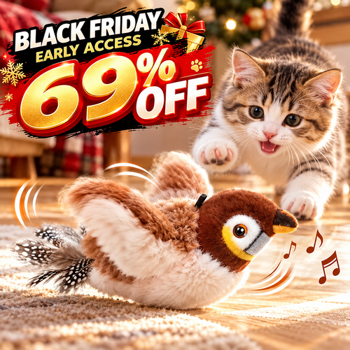 🔥 BLACK FRIDAY EARLY ACCESS — 69% OFF 🐱 Interactive Flapping Cat Toy - Turn Bored Cats Into Happy Little Hunters