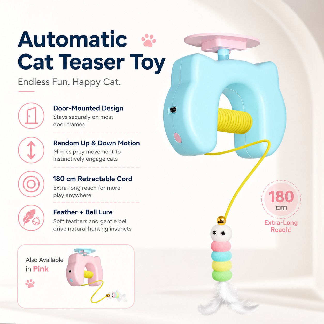 Automatic Door Hanging Cat Teaser Toy