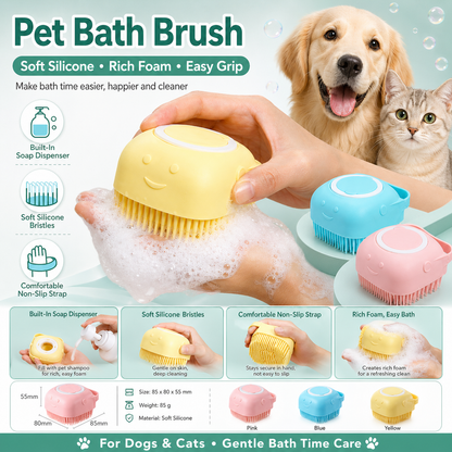 Pet Bath Brush with Dispenser
