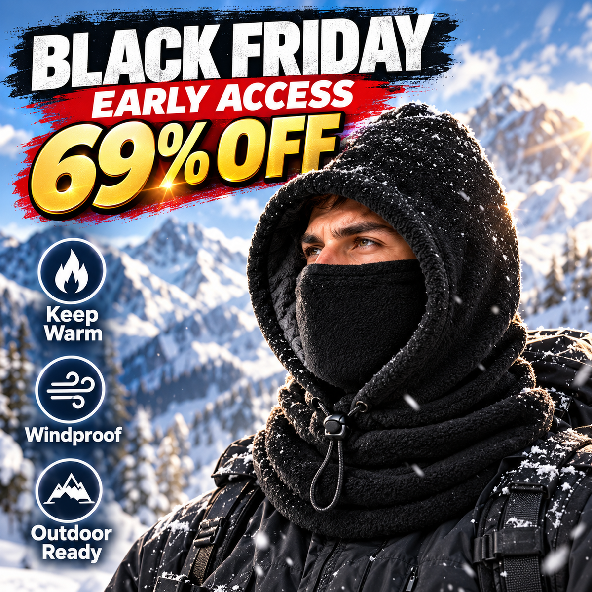 ❄️ 3-in-1 Thermal Fleece Balaclava Hood