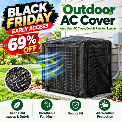 🔥 BLACK FRIDAY EARLY ACCESS — 69% OFF❄️All-Season Mesh AC Cover – Outdoor Debris & Leaf Protection