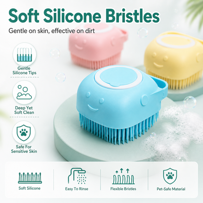 Pet Bath Brush with Dispenser