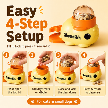 Clownfish Pet Treat Dispenser Toy