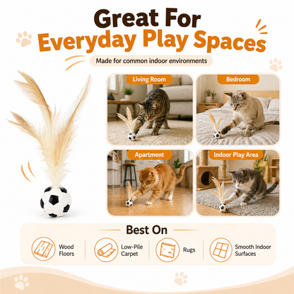 Feather Bouncy Cat Toy Ball