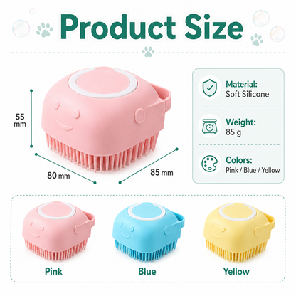 Pet Bath Brush with Dispenser