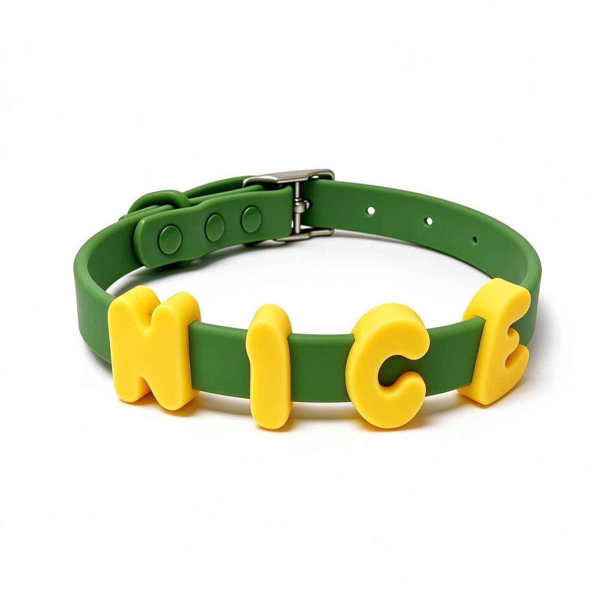 Waterproof Letter Charm Dog Collar – Adjustable & Easy-Clean